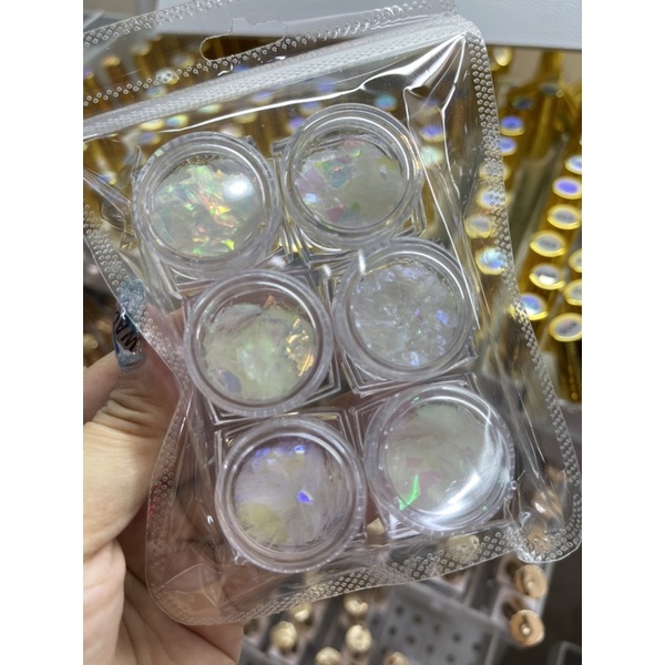 Giấy kiếng vụn phát sáng 6 màu