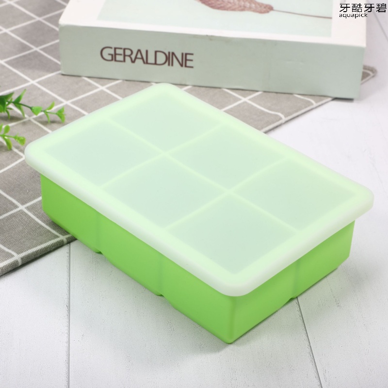 Khay trữ đông, khay làm đá chất liệu silicon 6 ô