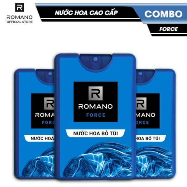 [HCM]Combo 3 chai nước hoa bỏ túi Romano Force 18ml