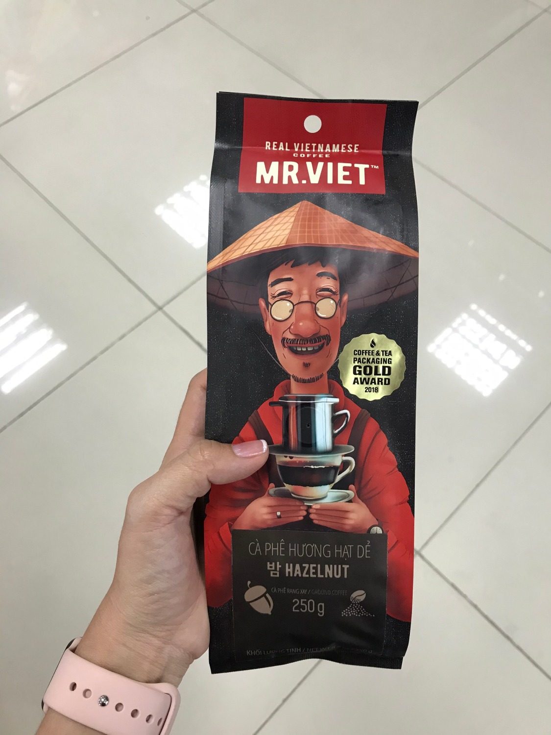 Cà Phê rang xay Hương Hạt Dẻ Mr Viet 250g - Mr Viet hazelnut ground coffee