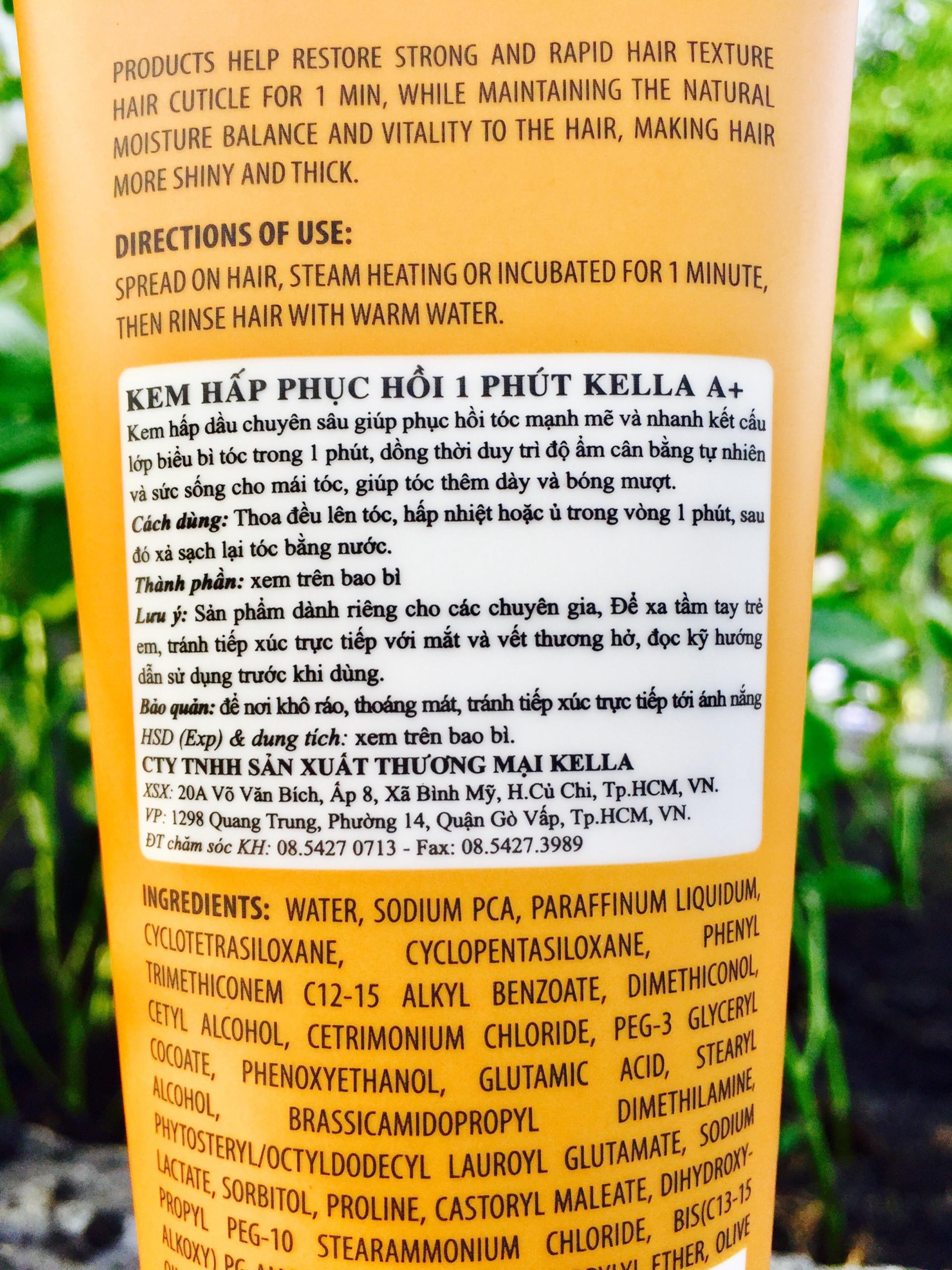 [HCM]Kem hấp phục hồi 1 phút Kella 200ml