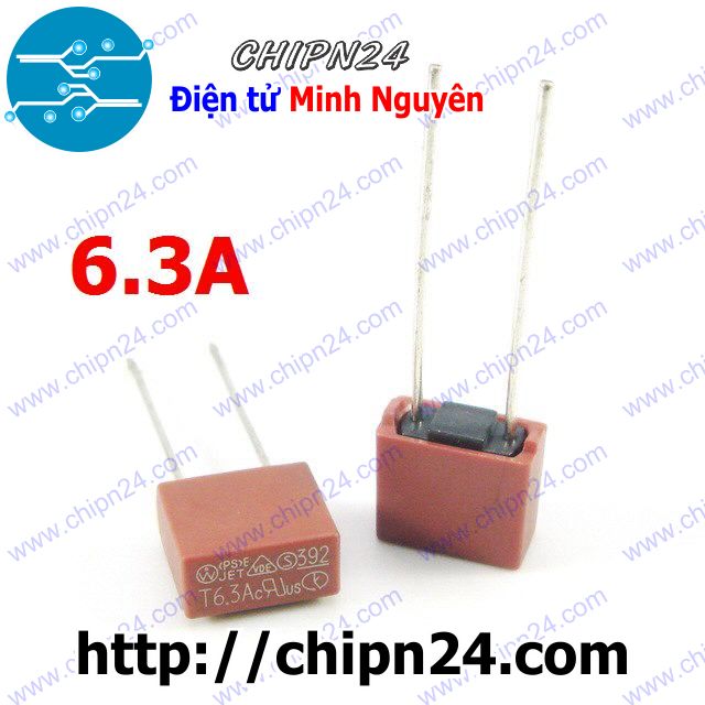 [2 cái] (KG2) Cầu Chì Vuông 6.3A 250V (T6.3A250V)