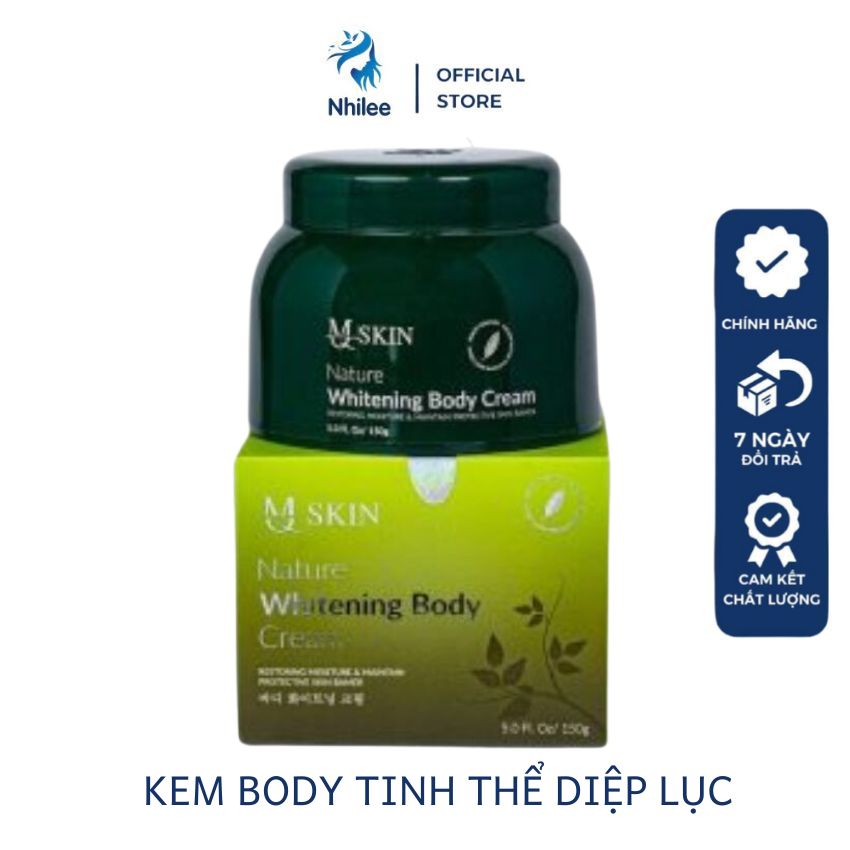 Kem body trắng da NHILEE NL135 tinh thể diệp lục mqskin dưỡng trắng chống nắng cấp ẩm giảm nhăn chống lão hóa da 150g