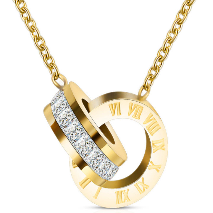 Gold chain female jumpsuits side eyelets đẹp-the standard titanium color ball beauty-commitment 1 đổi 1 if rust