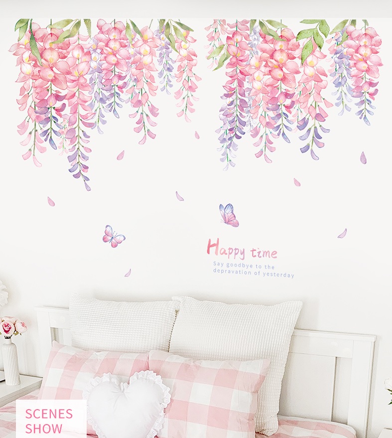 Decal dán tường Hoa rủ - C1 - Vivadecal
