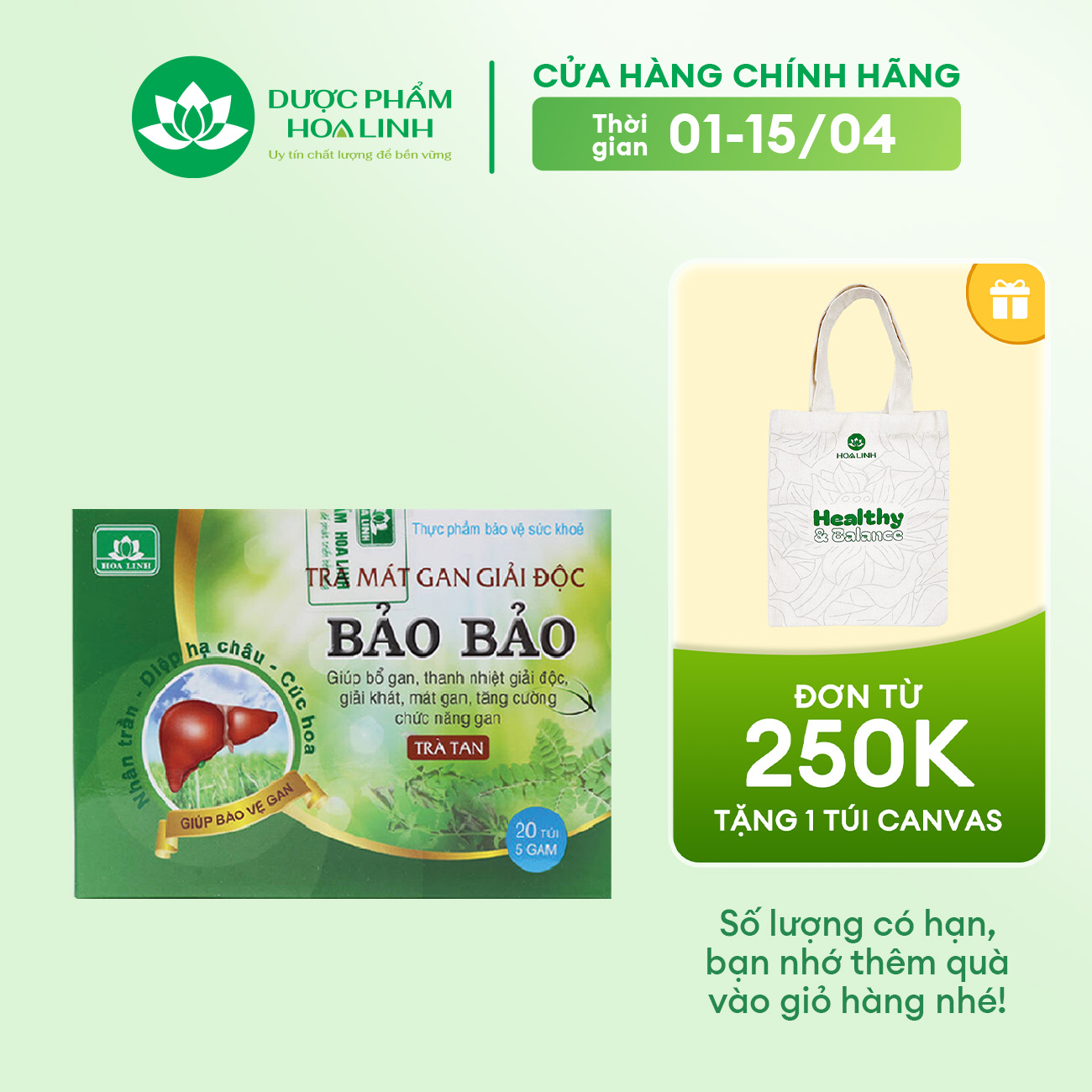 Trà tan Bảo Bảo - Hộp 20 gói