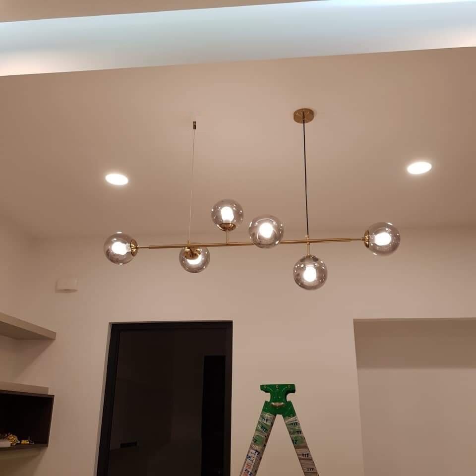 Đèn thả bàn ăn ngang 6 bóng THCN02 ( Tặng kèm bóng led)