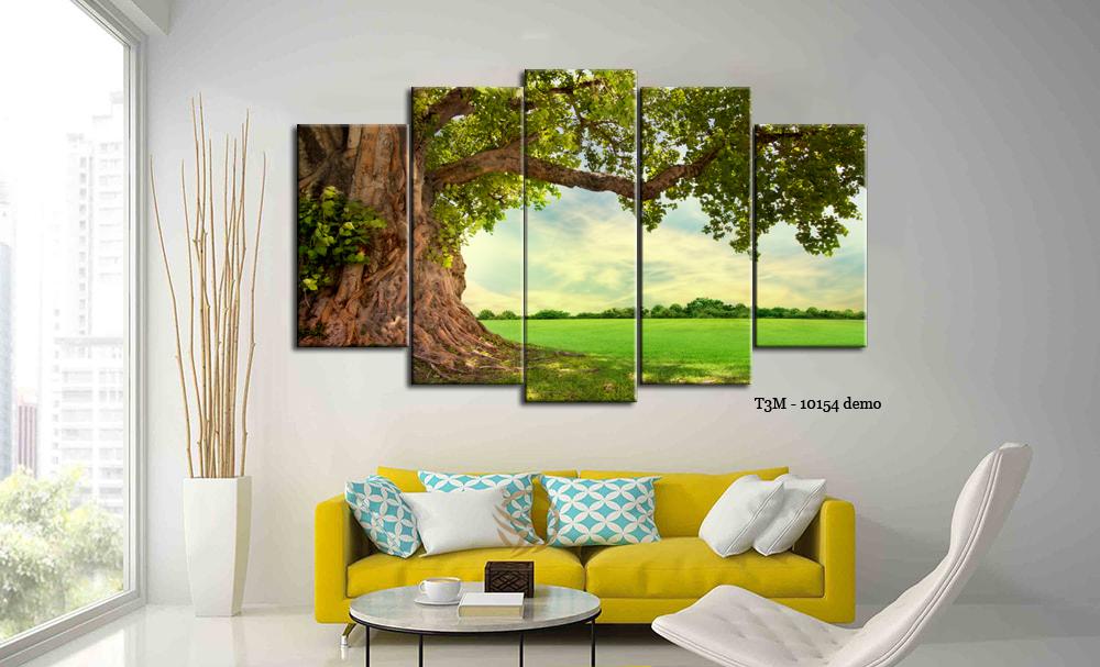 Tranh treo tường 3D phong cảnh hiện đại-48/ Gỗ Hàn Quốc phủ melalin - chịu nước chống muối mọt