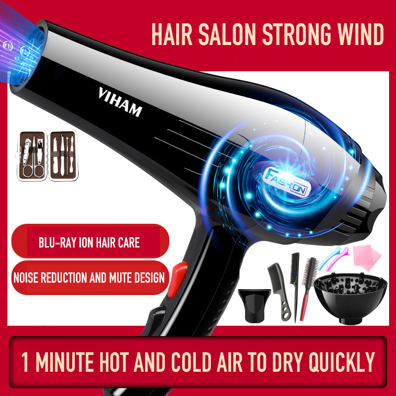 VLO0323 Máy sấy tóc ion âm tia xanh công suất cao cho gia đình, tiệm làm tóc, máy sấy tóc khí nóng lạnh giá rẻ