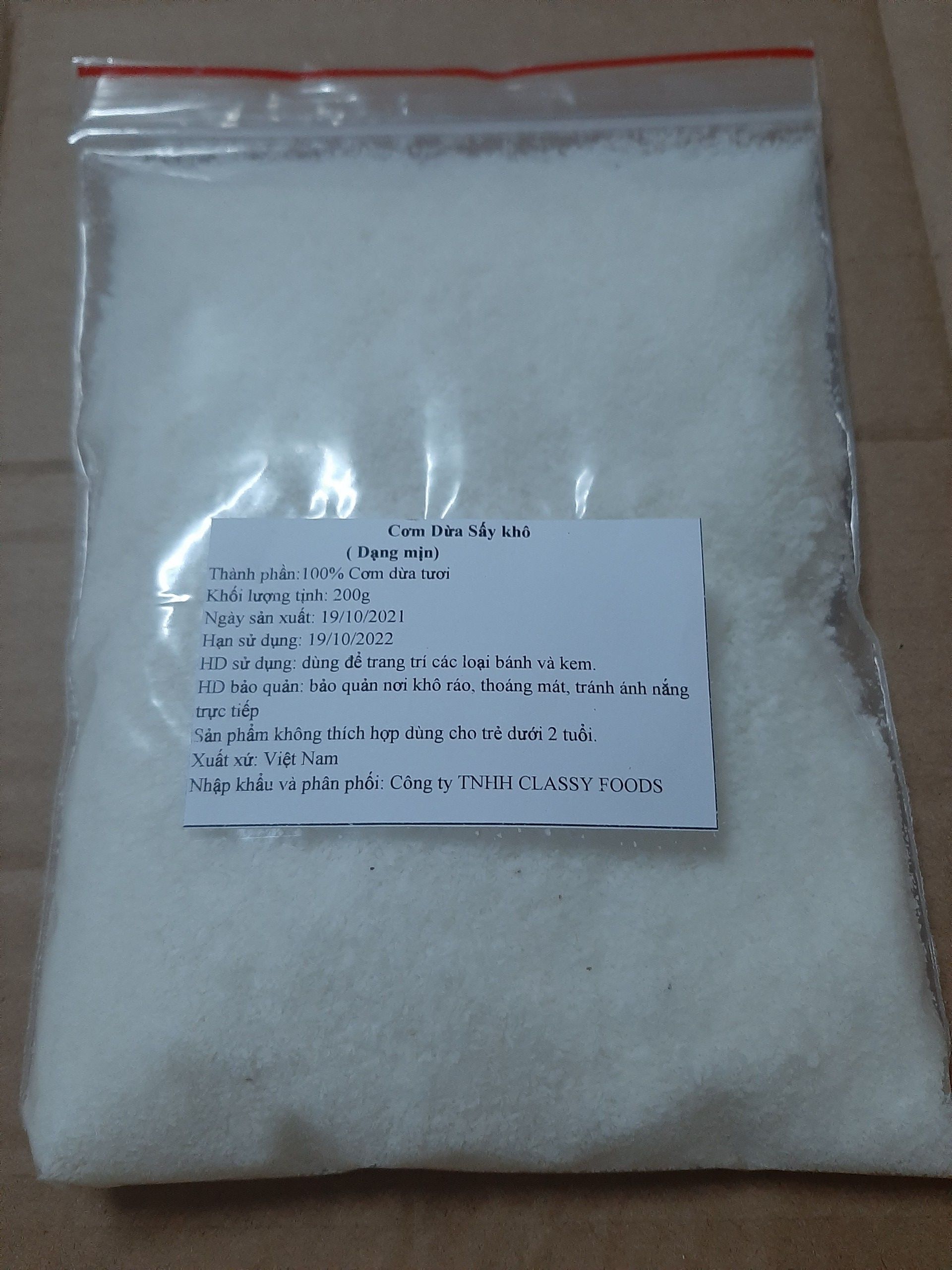 Dang Mien Dried Coconut Rice (200Gr / 500Gr/1Kg) for Cake Decoration