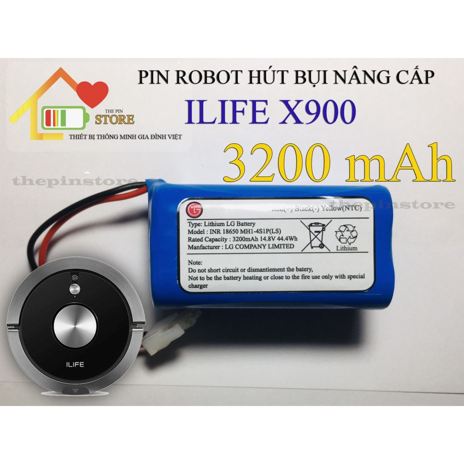 PIN ROBOT HÚT BỤI ILIFE X900 (DUNG LƯỢNG 3200 mAH ) BẢO HÀNH 9 THÁNG