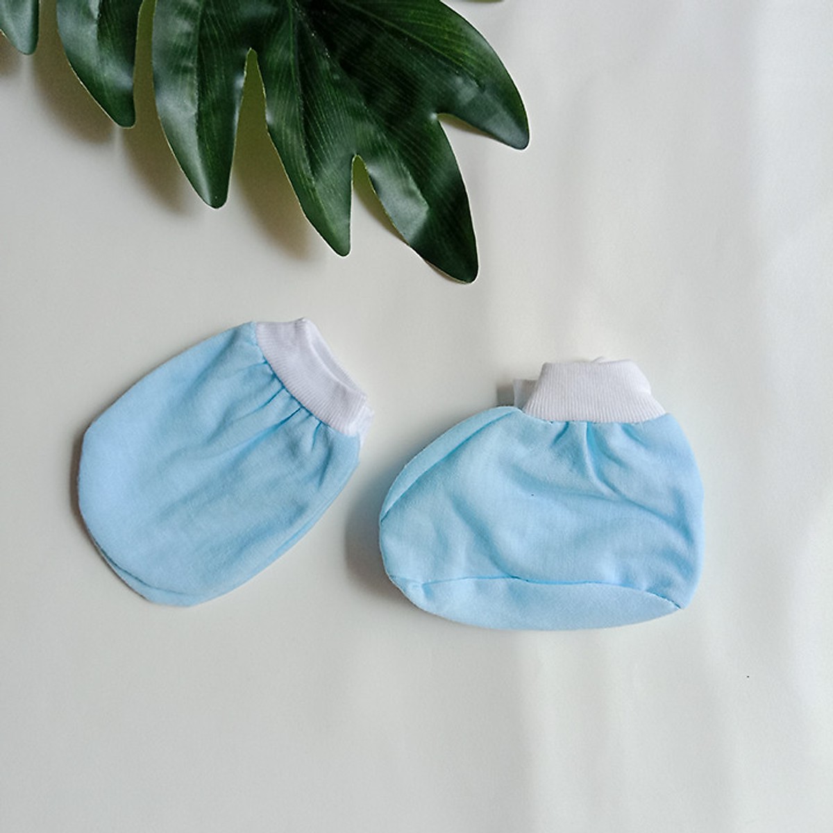 Bộ Mũ và Bao Tay Chân Sơ Sinh Cotton Dễ Thương