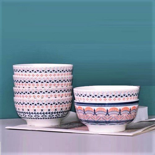 tô sứ hoa văn thổ cẩm - tô sứ 16cm