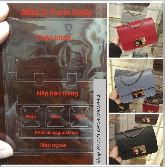Miếng dán khóa túi Furla B.e.l.l.a