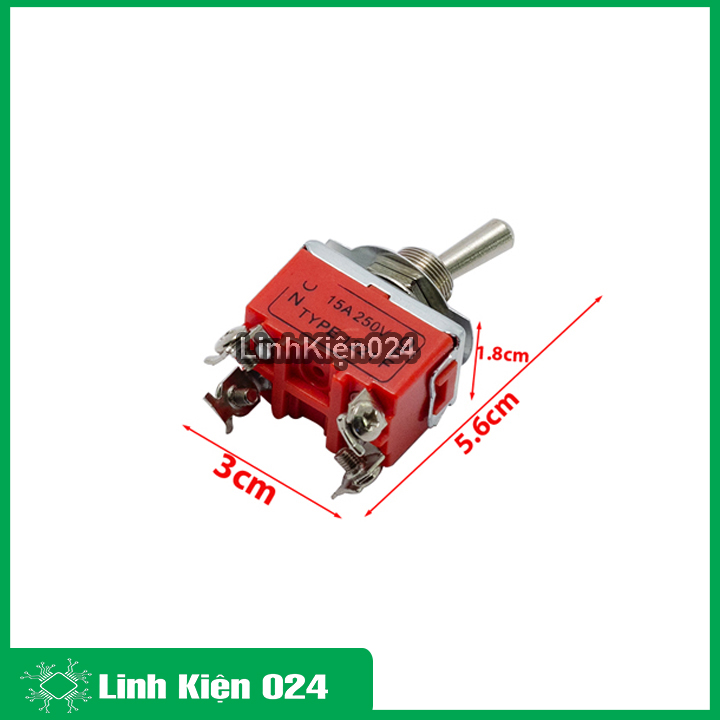 Công tắc gạt on off 4 chân 2 trạng thái 1221 250v 15a