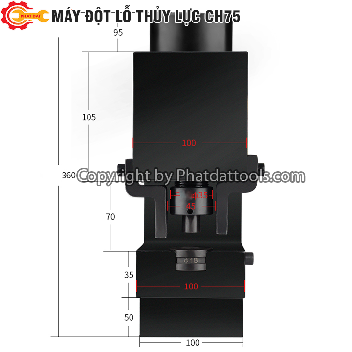 Máy đột thủy lực CH75 - Bảo hành 6 tháng