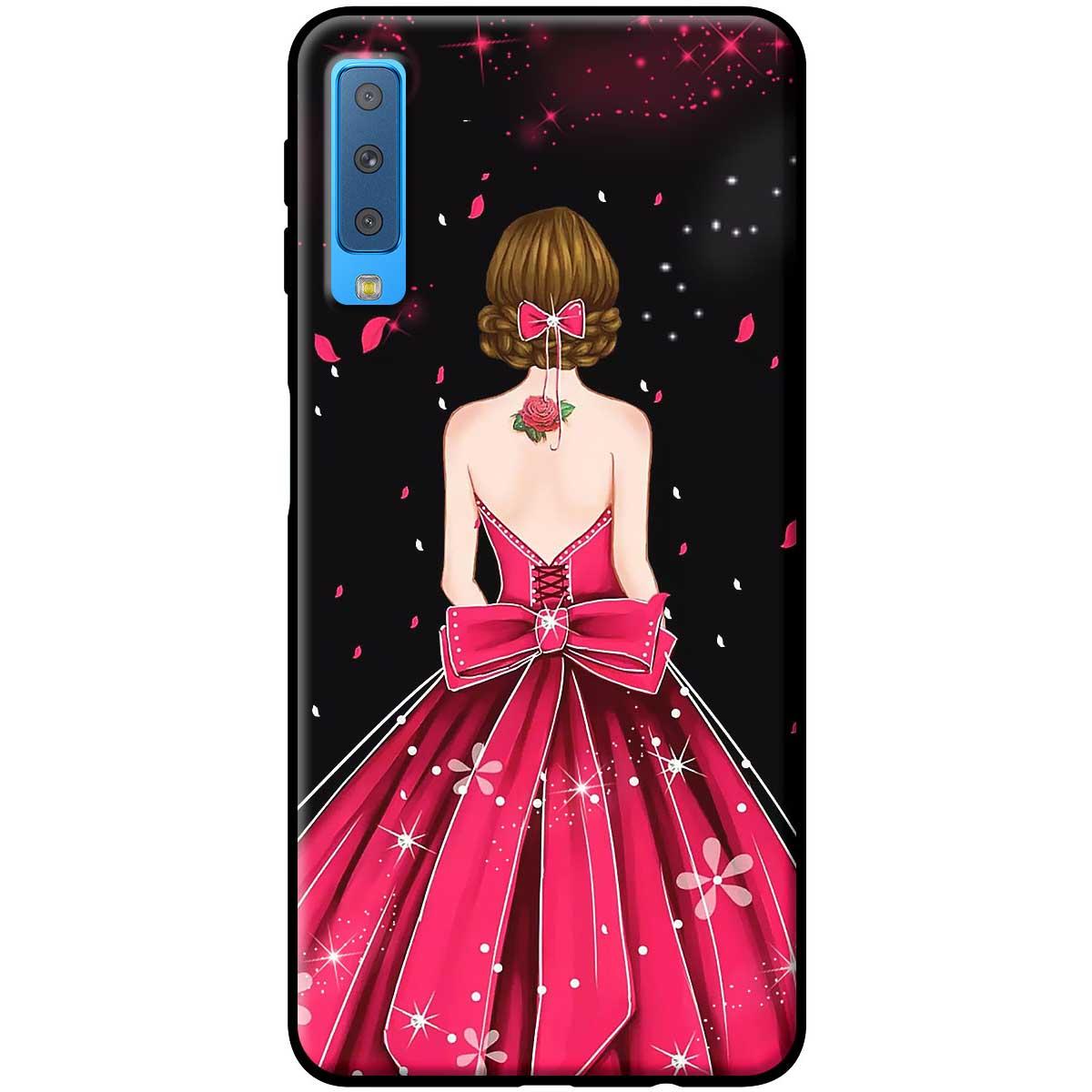 Ốp lưng samsung a7 2018 cô gái váy hồng