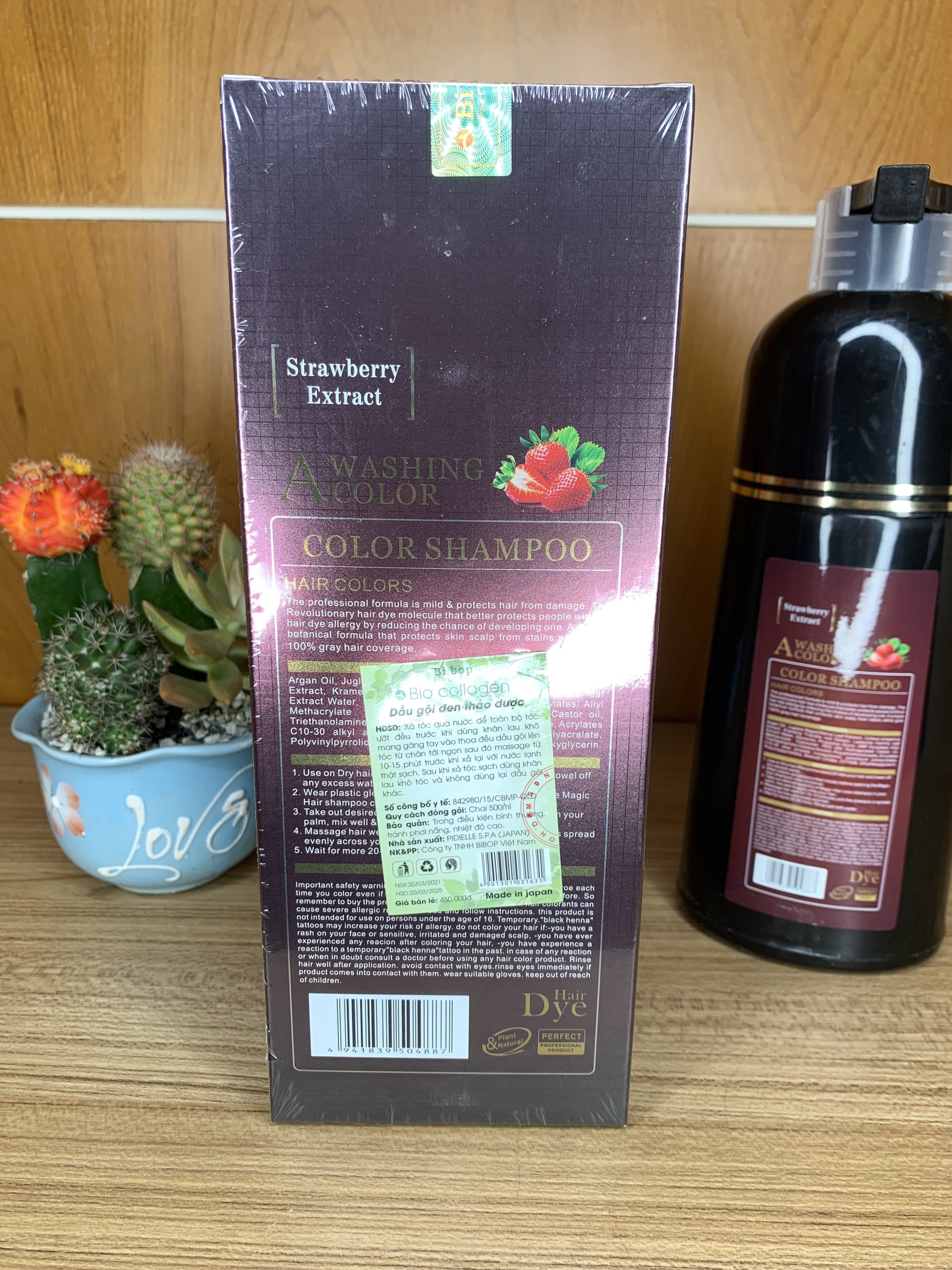 Dầu Gội Phủ Tóc Bạc Bibop 500ml ( Gội Là Nâu Bibop )