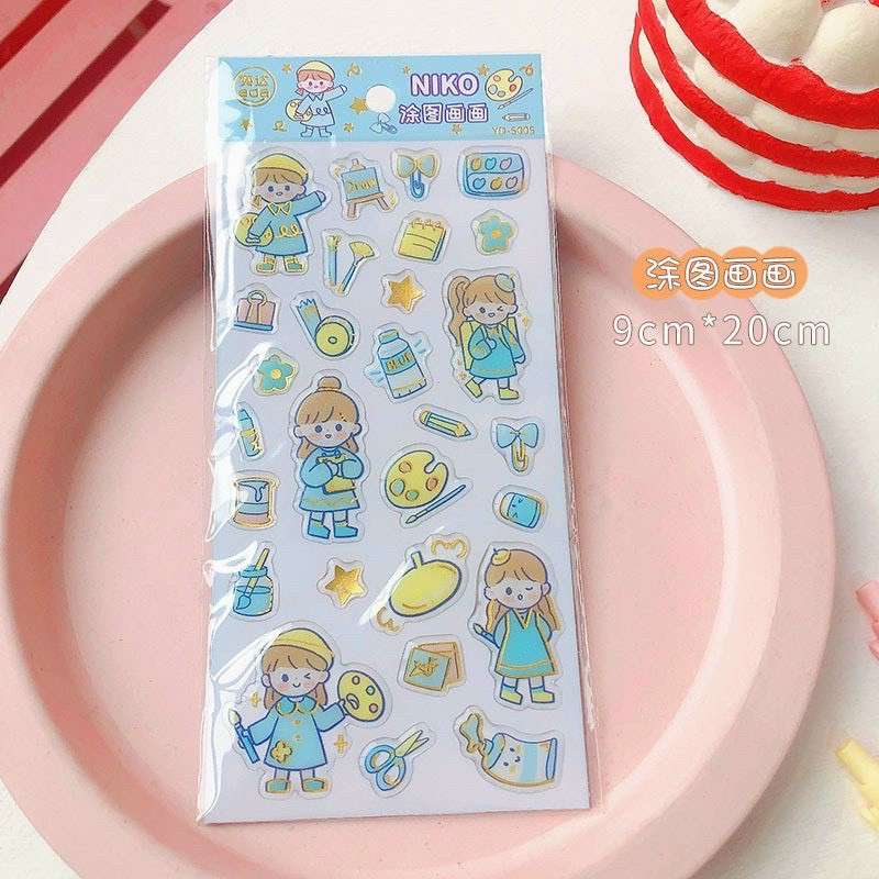 [ATKSHOP] Sticker nổi trang trí bé gái