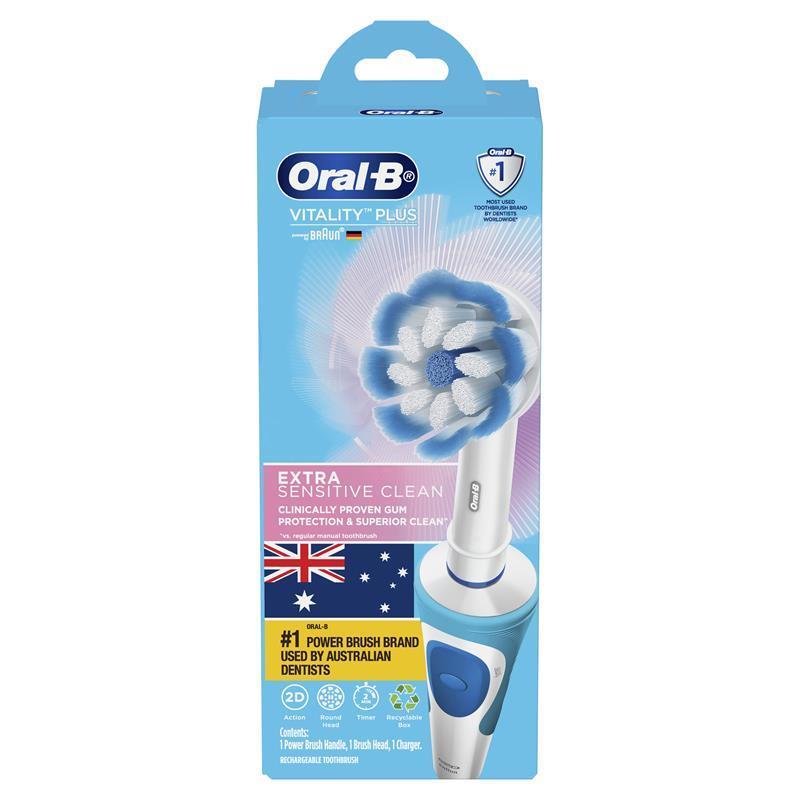 Bàn chải điện Oral B Vitality Plus Extra Sensitive Clean dịu nhẹ với nướu dành cho răng nhạy cảm quatangme-com-vn
