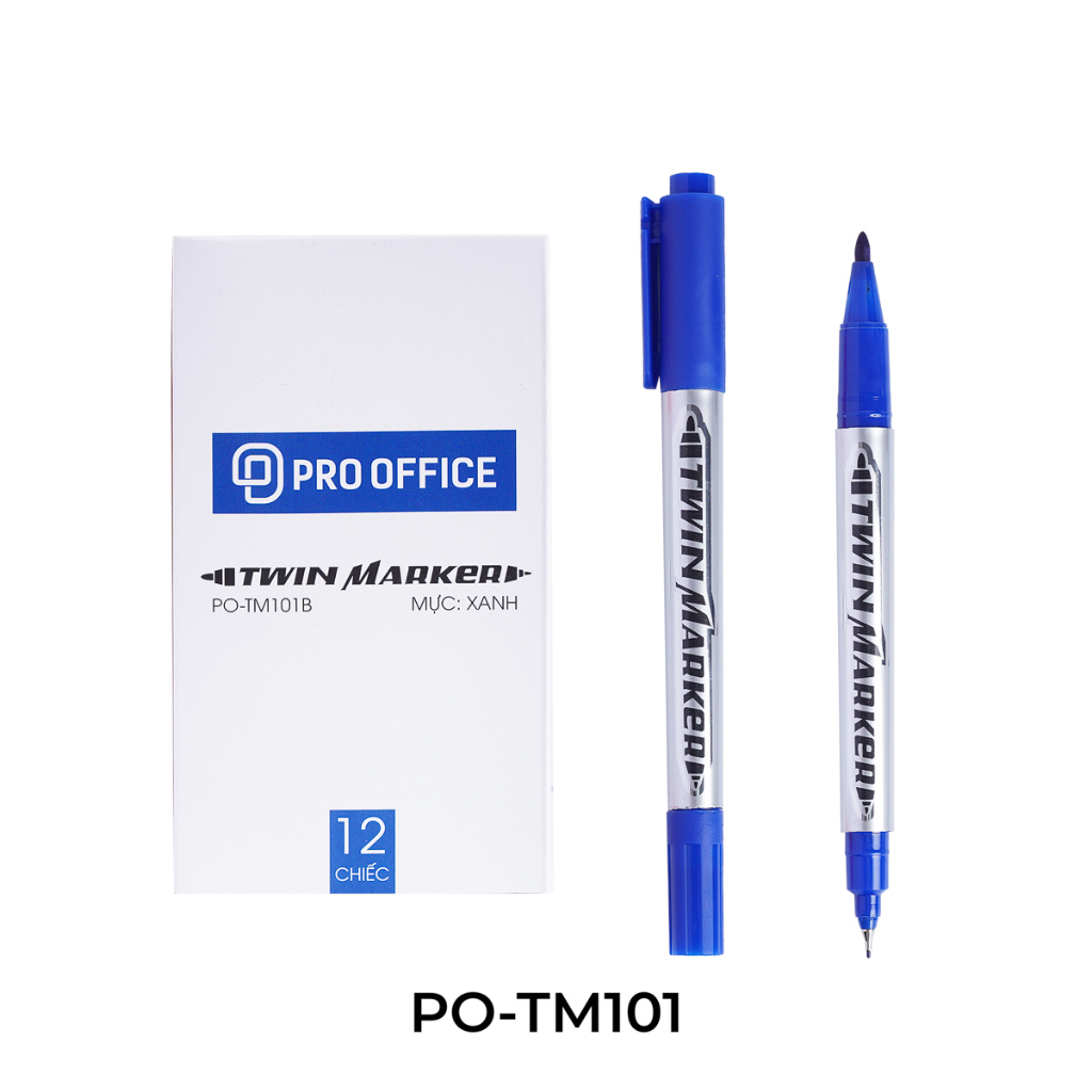 Bút lông dầu 2 đầu pro-office, ngòi nét nhỏ, mực đều tm101