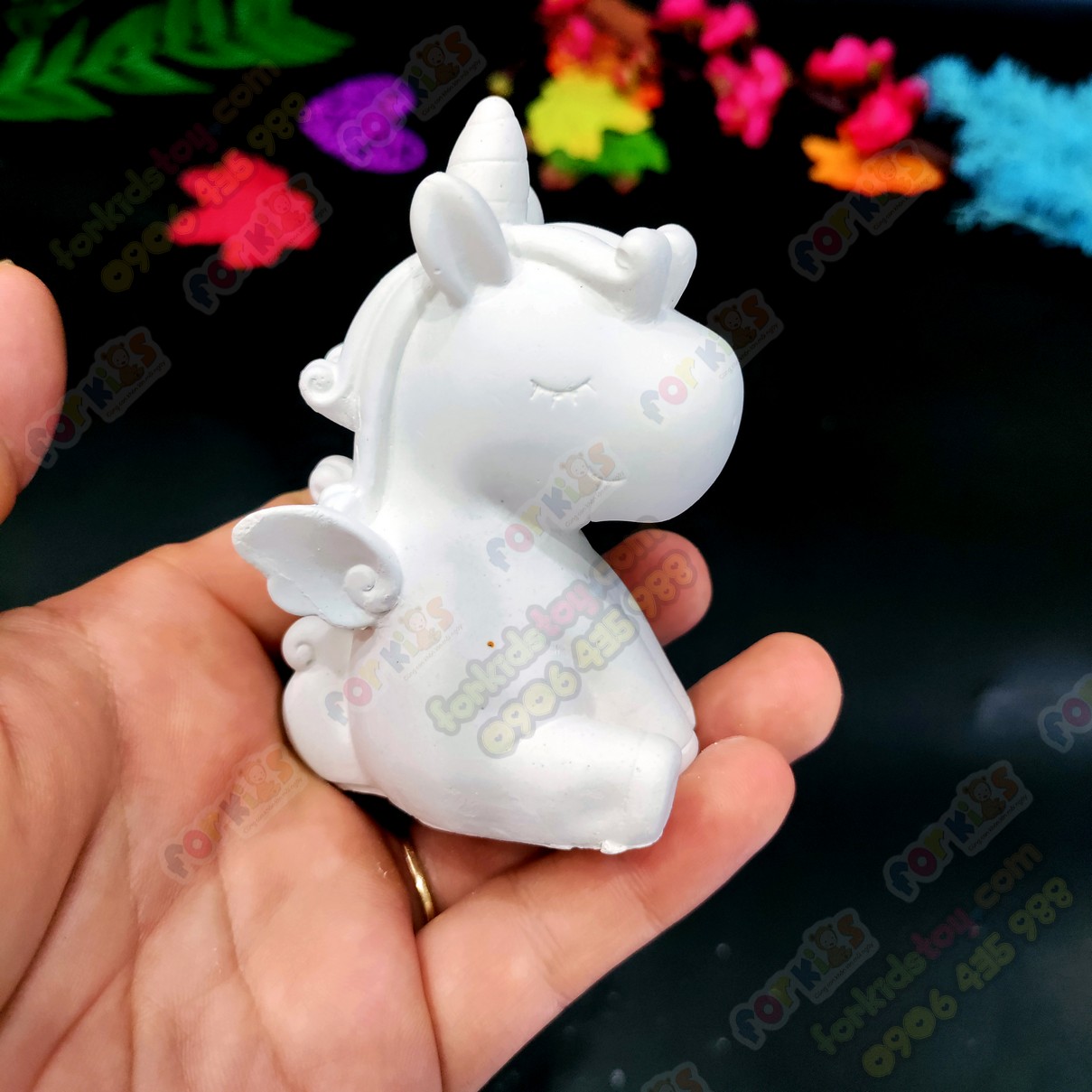 Coloring figures, wing pony, M size, gypsum statue, sculpture