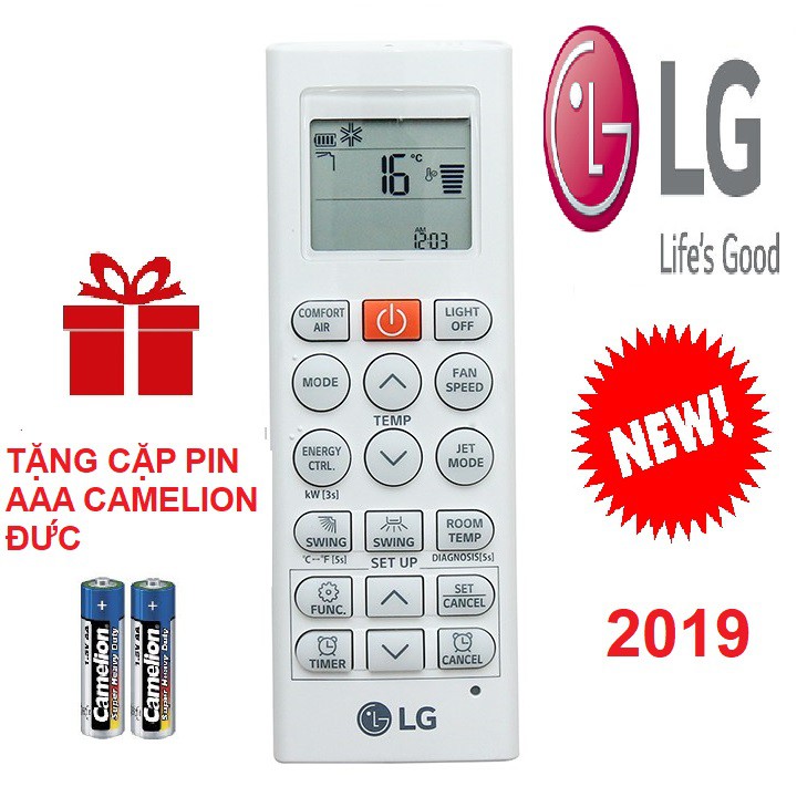 Remote máy lạnh lg mới - điều khiển điều hòa lg mới - tặng pin