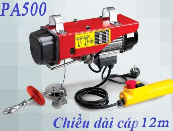 máy tời điện PA500 tải 500kg cáp 12 mét