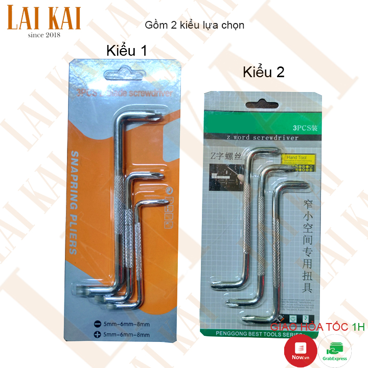 [HCM]Bộ 3 tua vít mở 90 độ