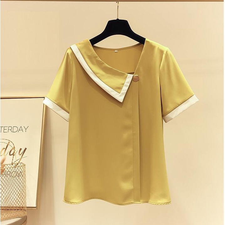 ÁO KIỂU NỮ CỔ ĐẮP CHÉO PHỐI NÚT TAY LOE_[Giá gốc tận xưởng]