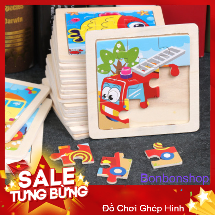 Đồ chơi xếp hình gỗ 9 miếng cho bé (Đồ chơi thông minh)