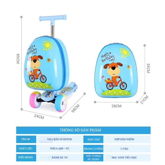 Vali Scooter Bánh Lớn Du Lịch