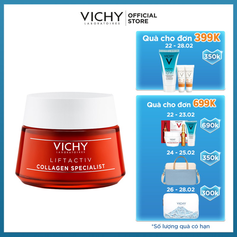 Kem dưỡng ngăn ngừa dấu hiệu lão hóa và làm săn chắc da Vichy Liftactiv Collagen Specialist 50ml
