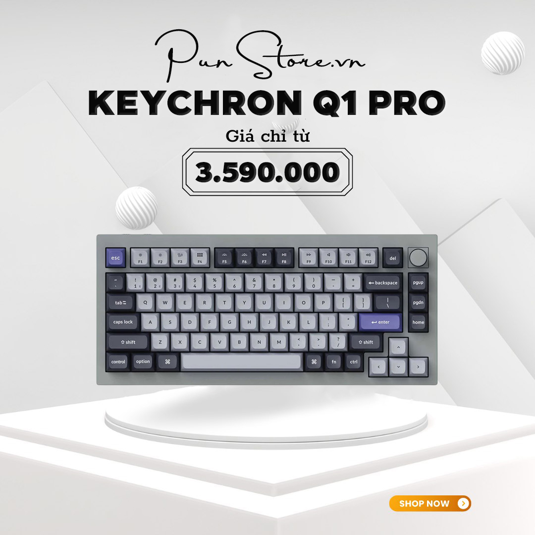 Keychron Q1 Pro Bàn phím cơ custom không dây QMK VIA