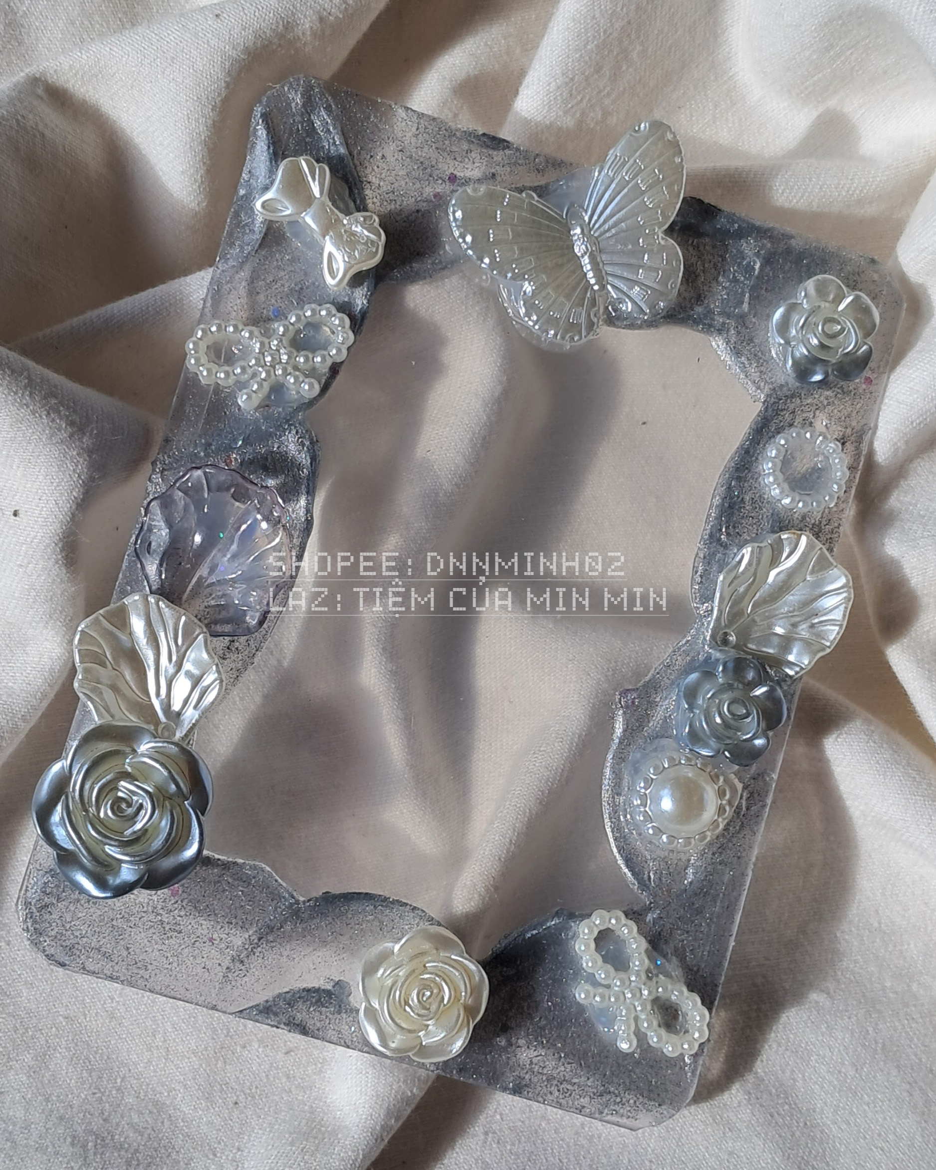 toploader decor handmade transparent & grey.