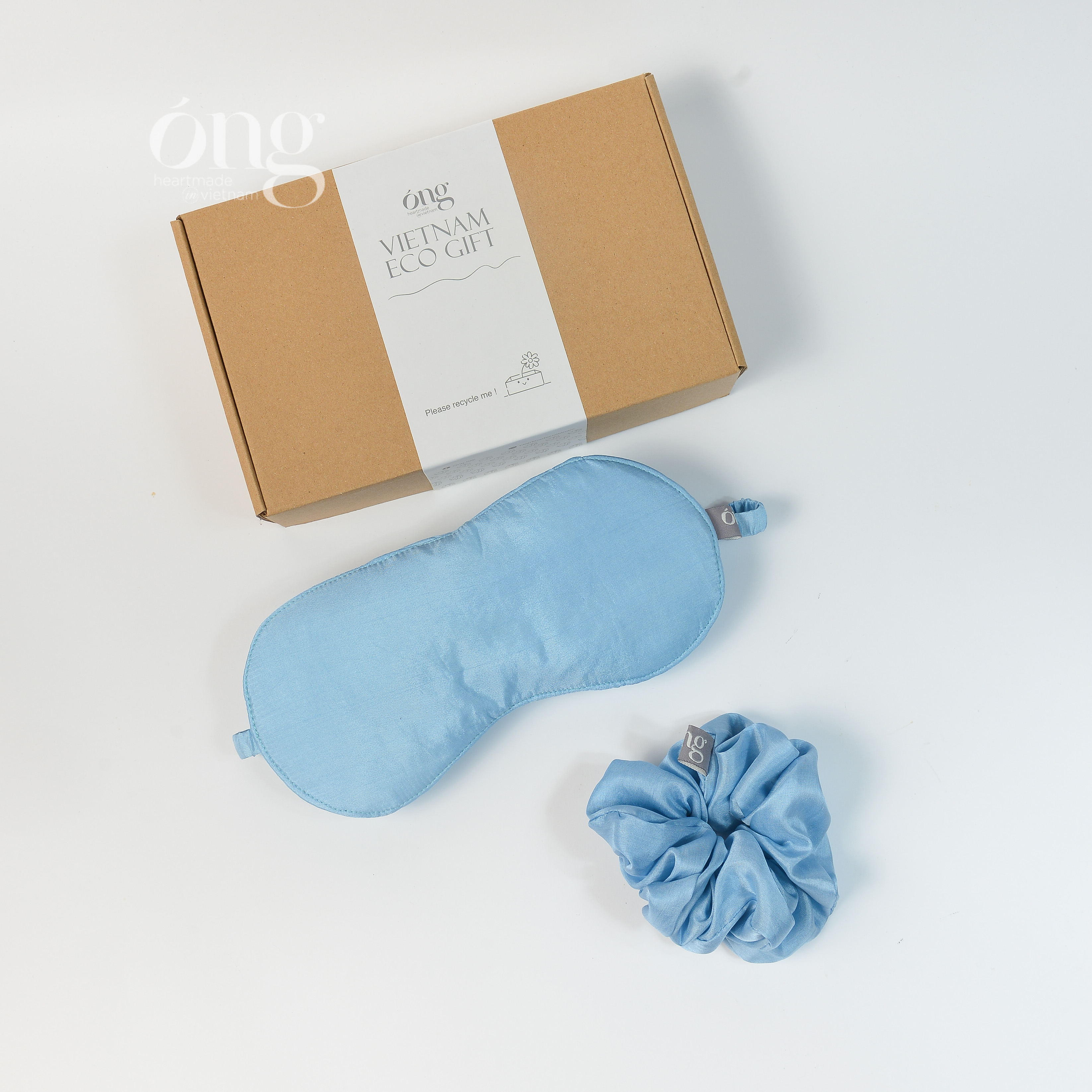 SET Bịt mắt buộc tóc lụa tơ tằm của Óng Silk