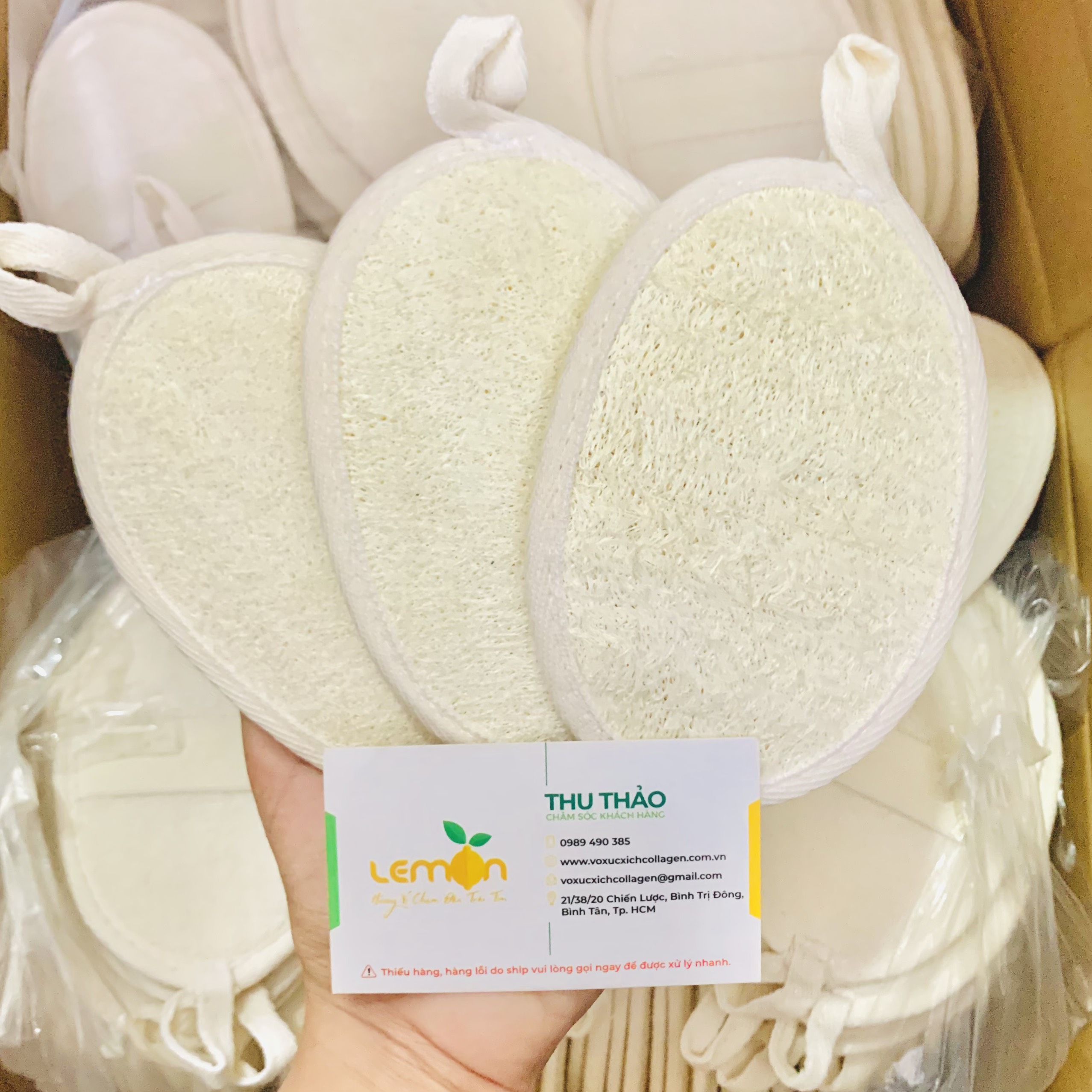 Combo 2 Bông tắm xơ mướp dùng tẩy tế bào chết, tạo bọt tốt, mềm mại