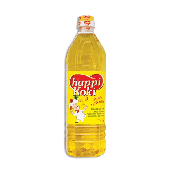 Dầu ăn cao cấp Happi Koki chai 1 lít