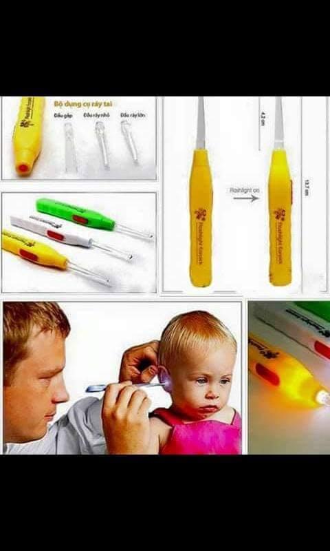 combo 2 dụng cụ lấy dáy tai có đèn