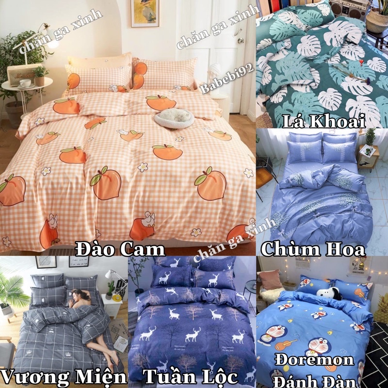 Bộ 5 món vỏ chăn ga gối cotton poly cao cấp