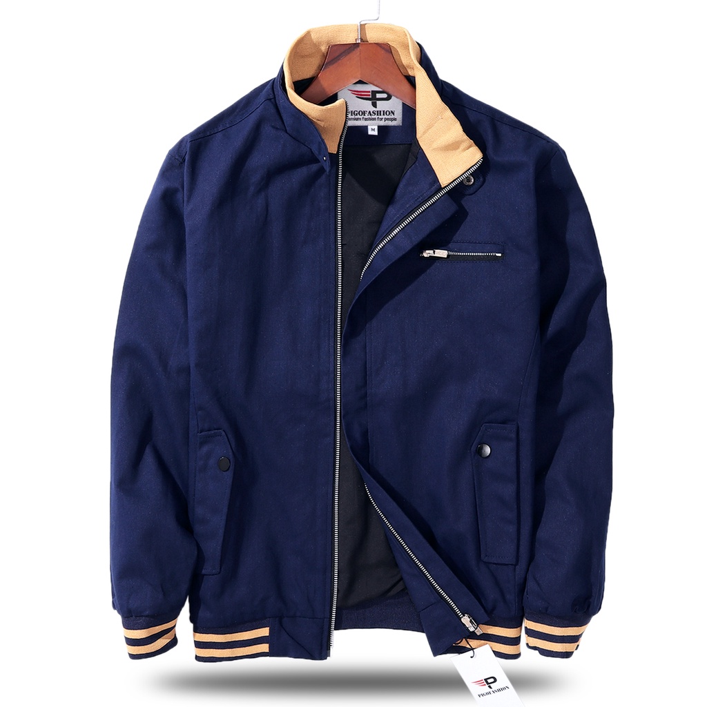 Áo khoác kaki nam bomber Khavi AK68 (Vàng)