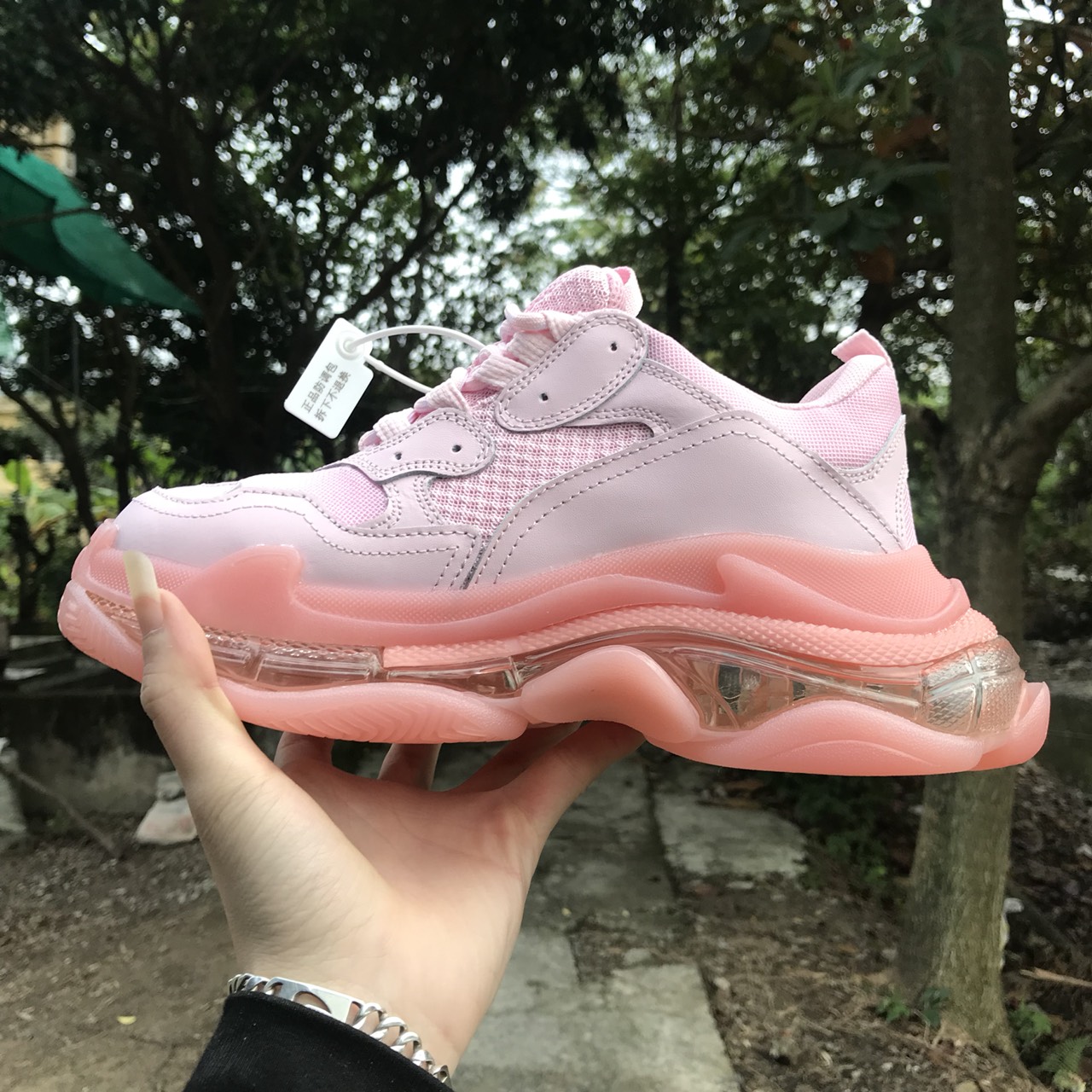 Giày thể thao Sneaker Ba len đế khí hồng đào