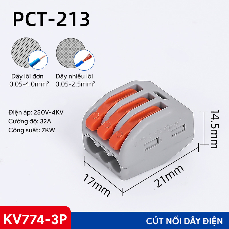 Cút nối dây điện KV774 3 cổng