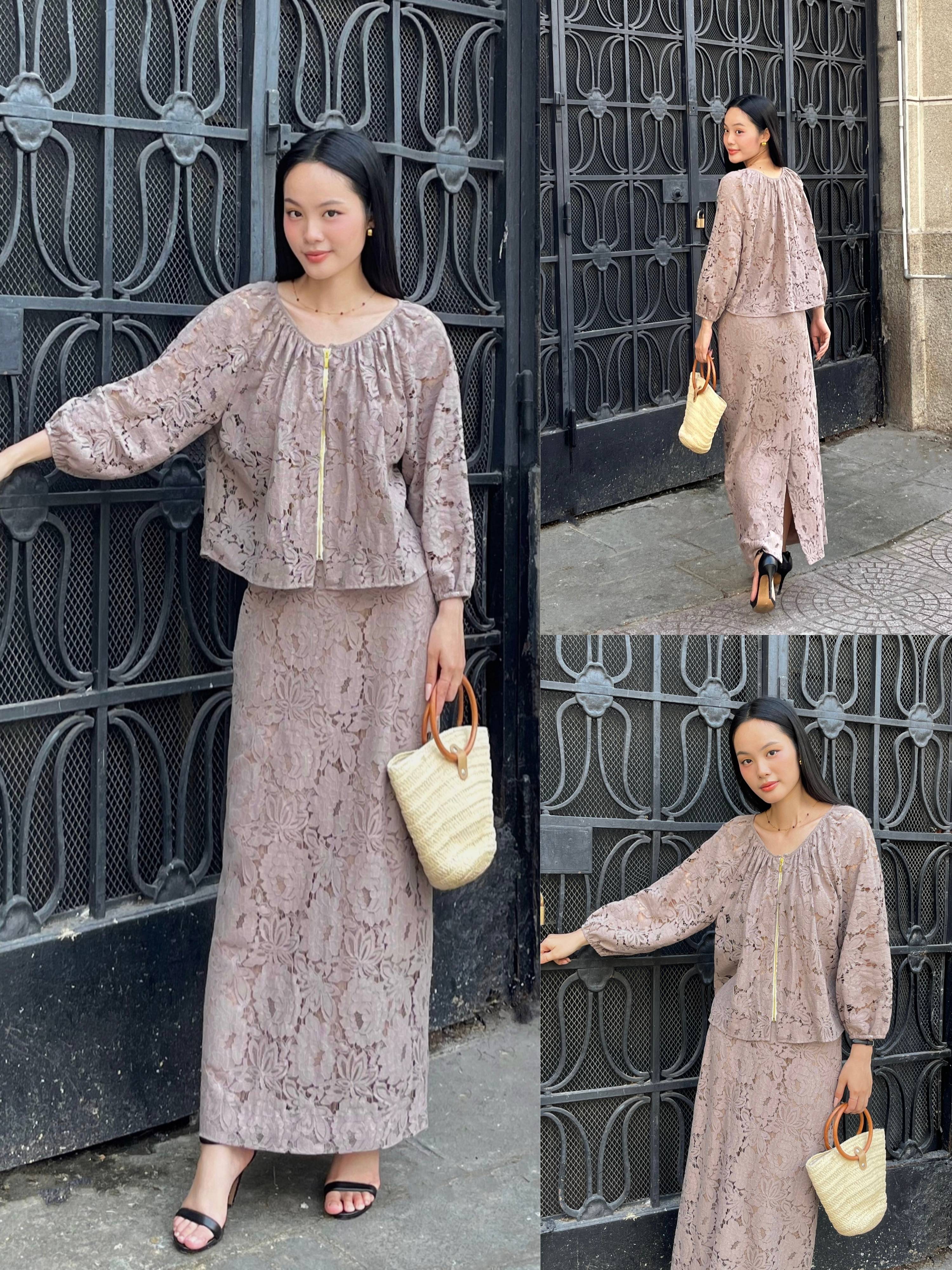 Mauve set ren Mauve Lace set