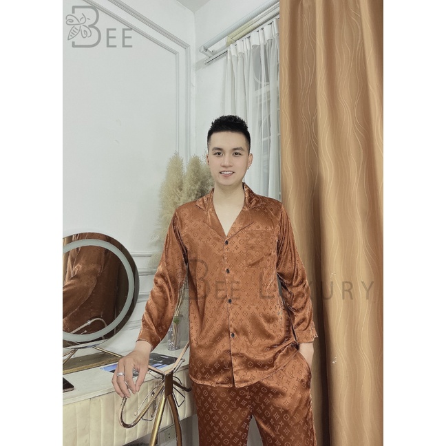 Đồ ngủ nam Pijama lụa gấm cao cấp mát mịn