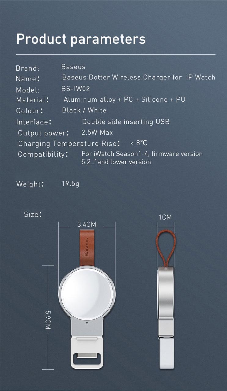 Sạc không dây coteetci cho Apple Watch serri 1-2-3-4