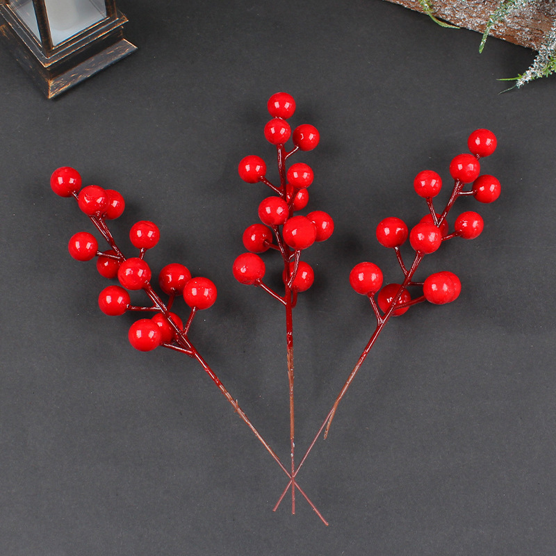 Chùm quả cherry, cành cherry trang trí noel lễ tết