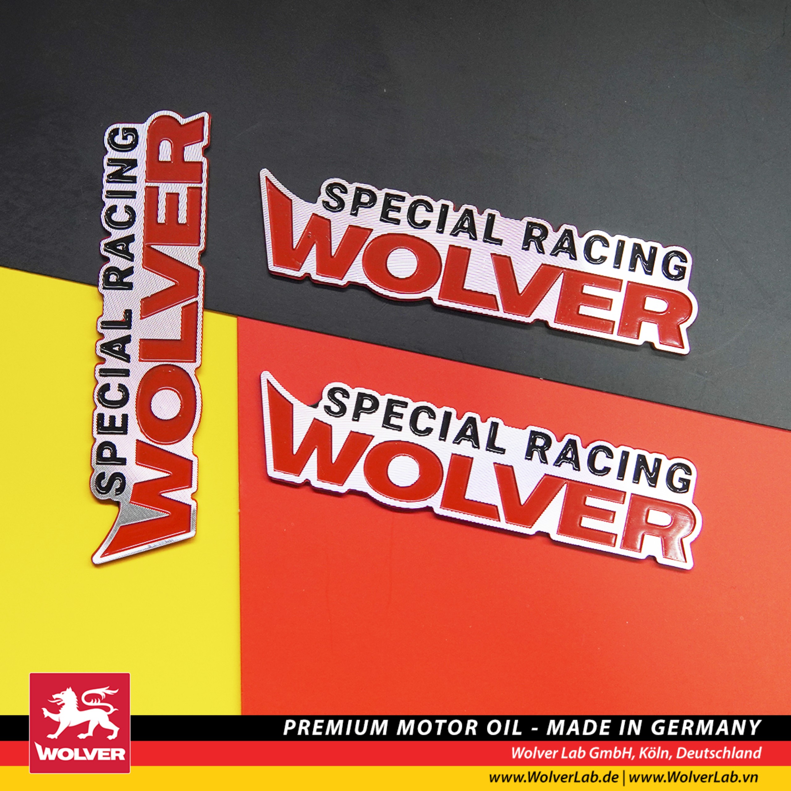 [HẺM NHỚT] Tem nhôm xước CNC Wolver Special Racing dán xe