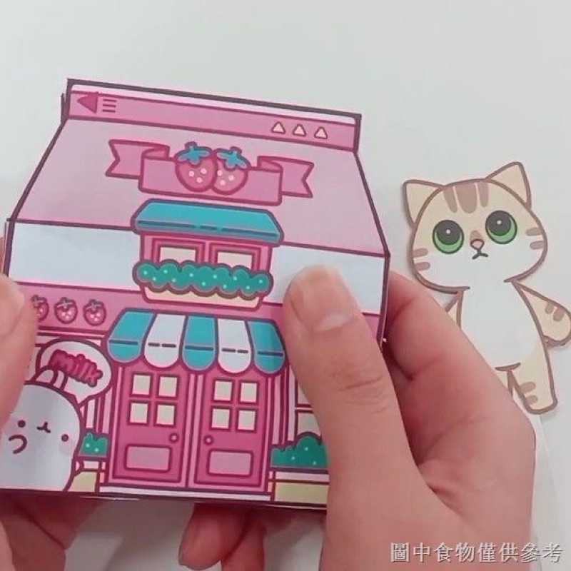 |squishy giấy handmade| squishy giấy ngôi nhà sữa màu hồng