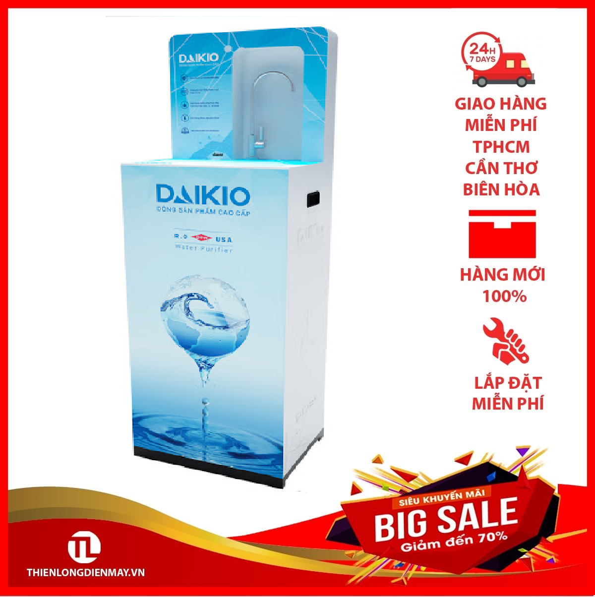 [Trả góp 0%]Máy lọc nước RO Daikio DKW-00010A